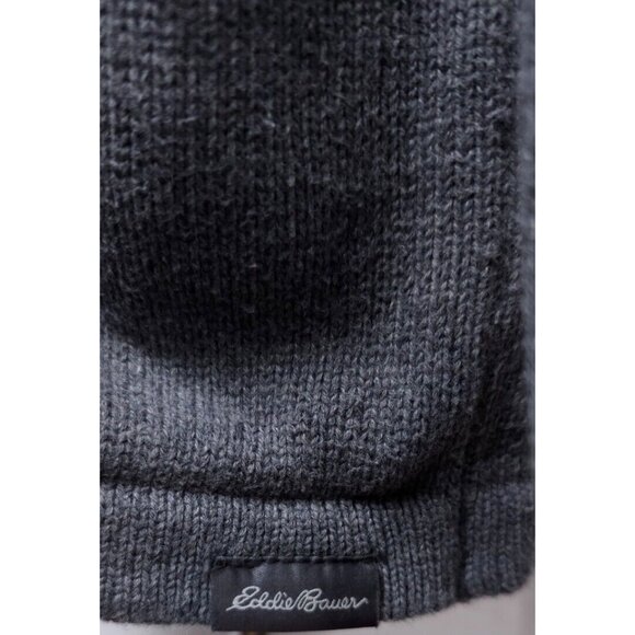 Eddie Bauer Mens Large Grey 1/4 Zip Tight Knit Pullover Heavyweight Sweater - Picture 10 of 14